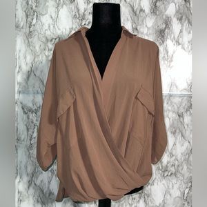 Double Zero Brown Silk Women’s Top